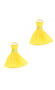 Quaste Ibiza Style 1.5cm Gold-freesia yellow